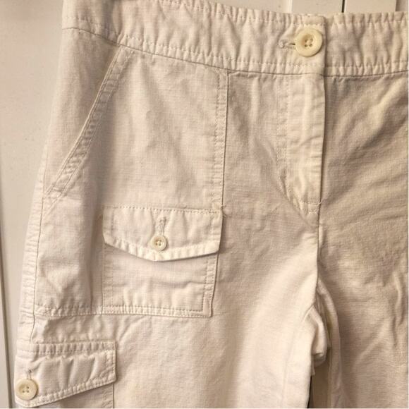 Izod White Cropped Capri Cargo Pants Size 4 - Picture 3 of 7